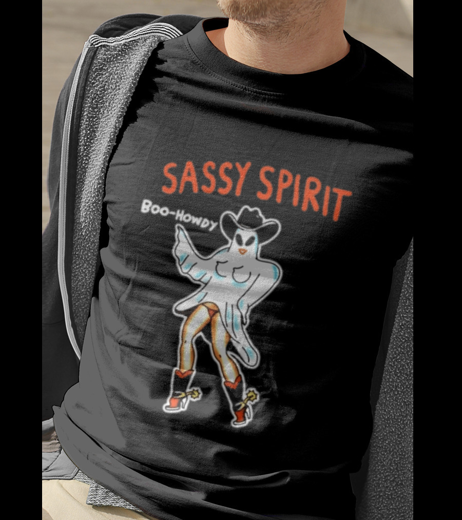 Sassy Spirit Boo Howdy Ghost Cowgirl Western Halloween Costume T-Shirt