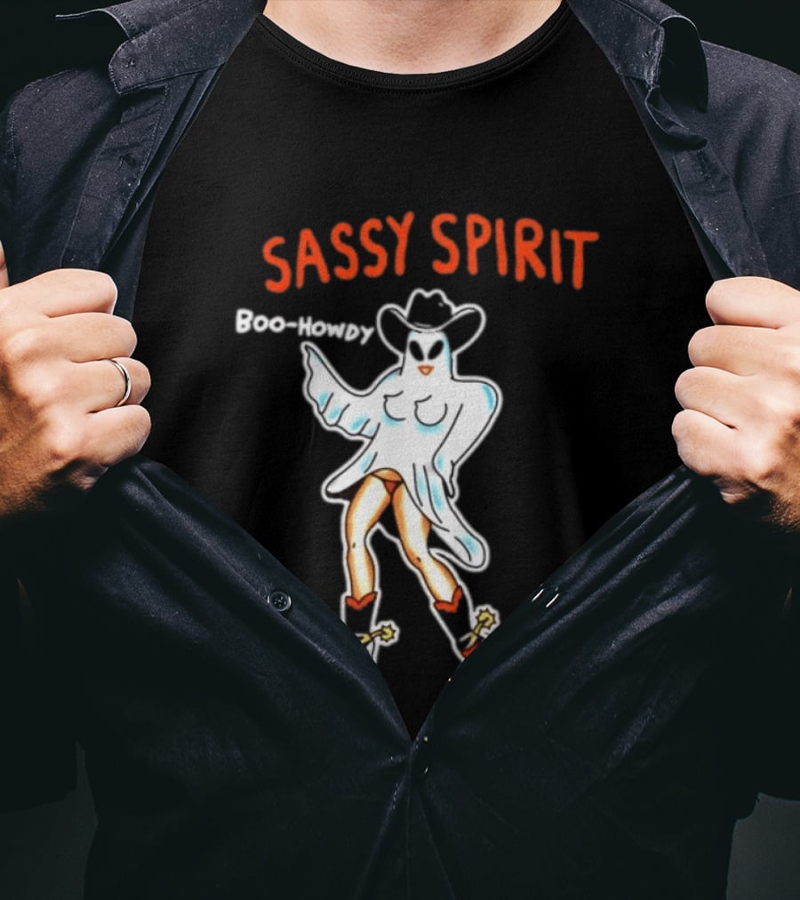 Sassy Spirit Boo Howdy Ghost Cowgirl Western Halloween Costume T-Shirt