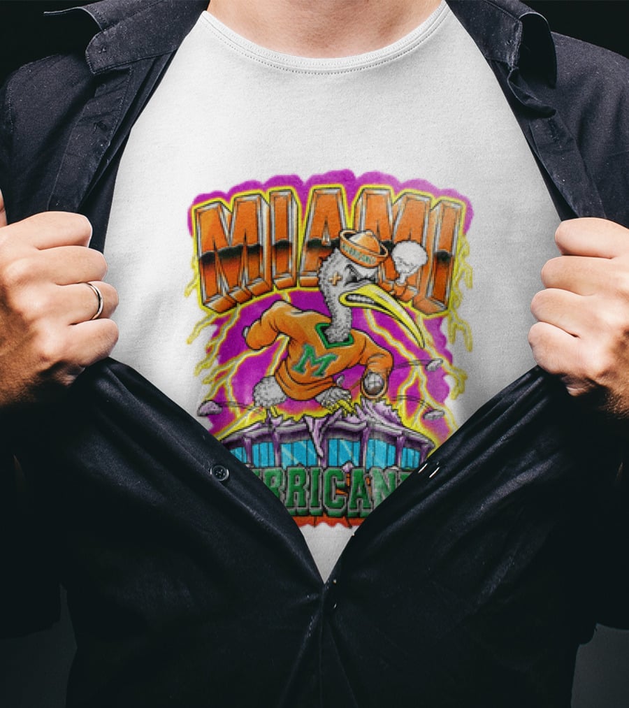 Miami Hurricanes Vintage Style Go Canes U Throwback T-Shirt