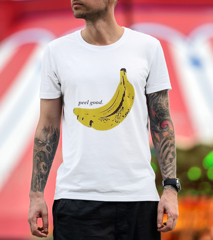Peel Good Banana Fruit Minimalist Yellow T-Shirt