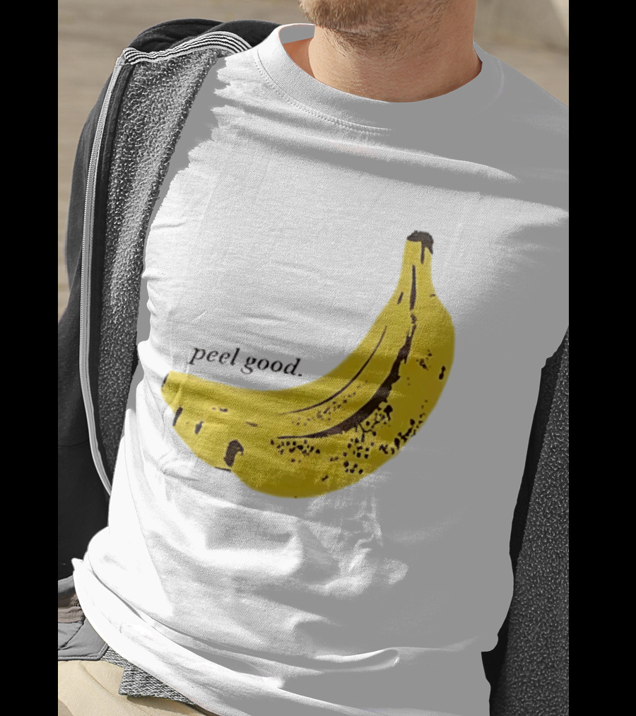Peel Good Banana Fruit Minimalist Yellow T-Shirt