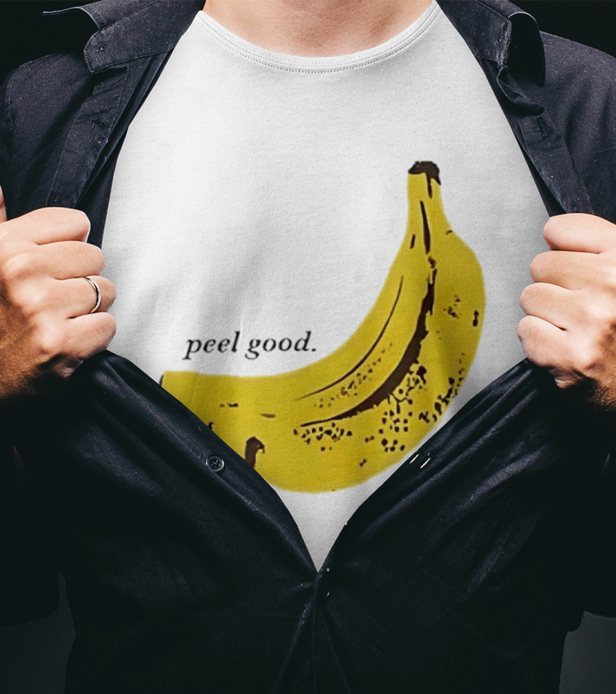Peel Good Banana Fruit Minimalist Yellow T-Shirt