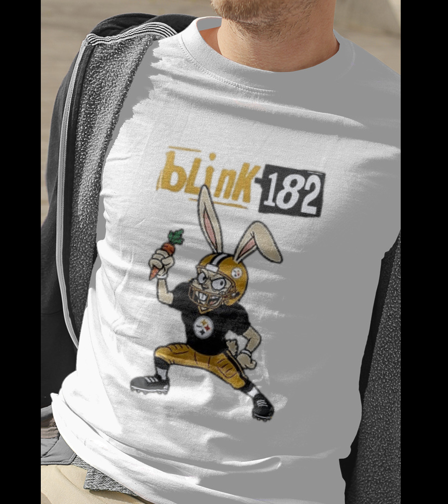 Blink 182 Pittsburgh Steelers Rabbit Football T-Shirt