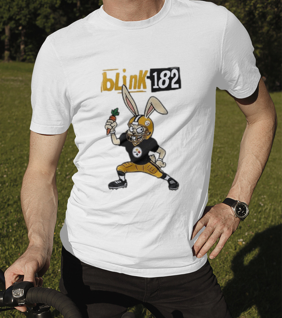 Blink 182 Pittsburgh Steelers Rabbit Football T-Shirt