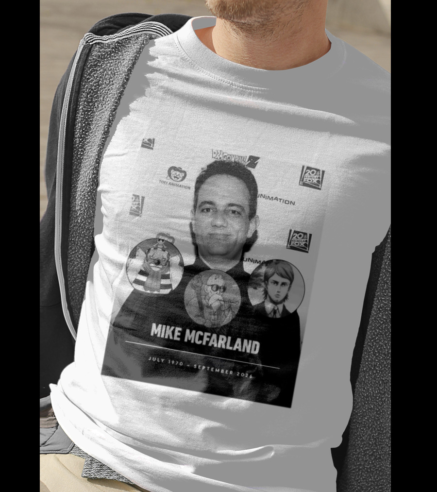 Mike McFarland July 1970 September 2026 Dragon Ball One Piece Attack On Titan Funimation Toei Animation Memorial T-Shirt
