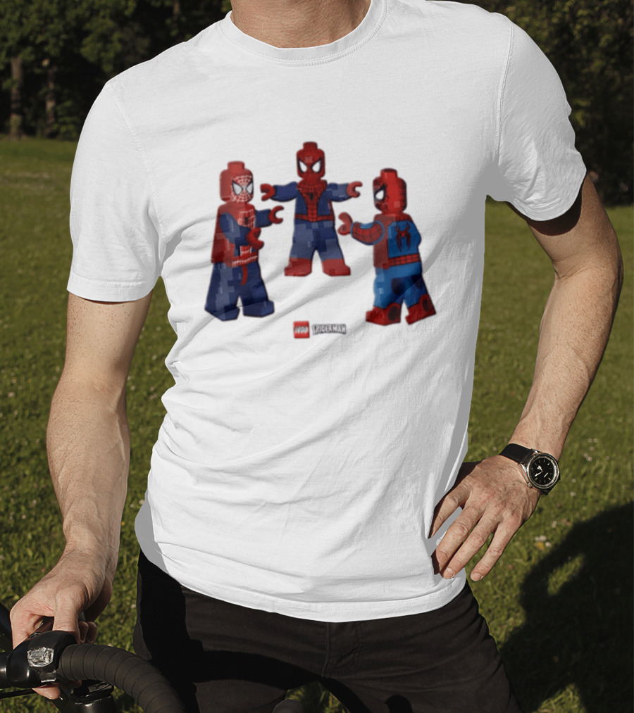 LEGO Spider Man Three Figures Meme Poses T-Shirt