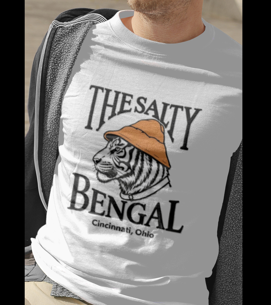 The Salty Bengal Tiger Fisherman Hat Cincinnati Ohio T-Shirt
