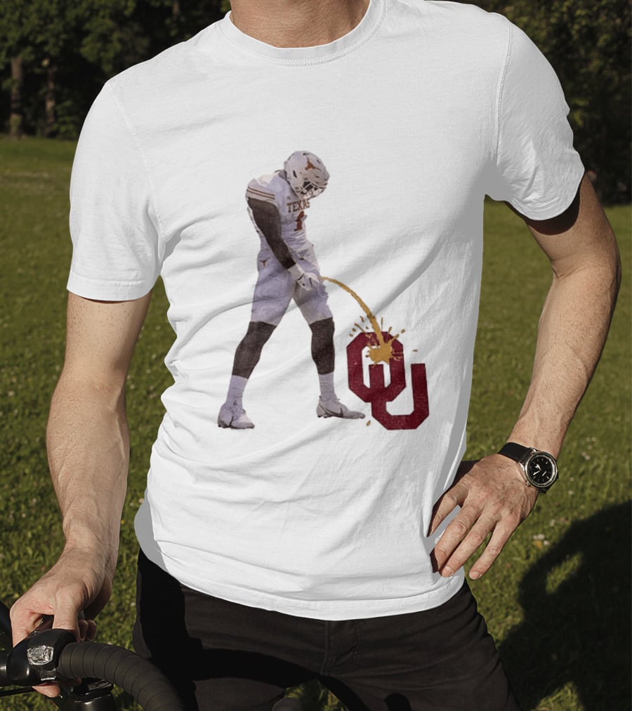 Texas Longhorns Xavier Worthy #1 Pee On Oklahoma Sooners OU Football Rivalry T-Shirt