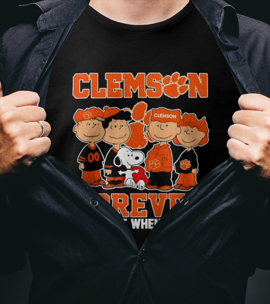 Clemson Forever Not Just When We Win Peanuts Characters Paw T-Shirt