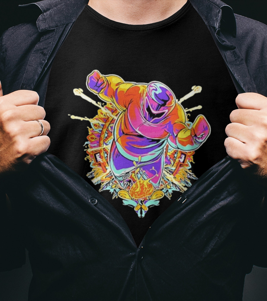 Colorful Psychedelic Boxer With Mandala And Brain Explosion T-Shirt
