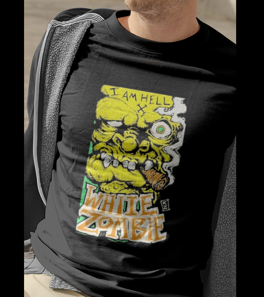 White Zombie I Am Hell Heavy Metal Band Artwork Monster Face T-Shirt