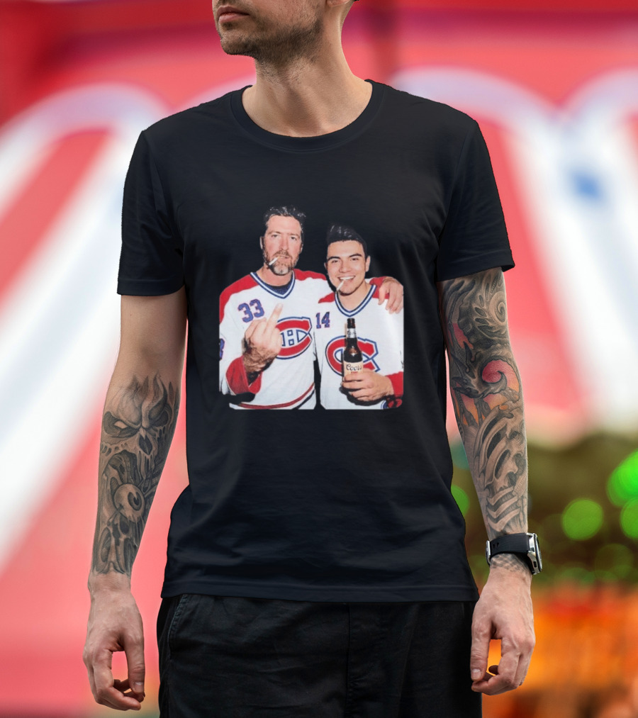 Patrick Roy Nick Suzuki Coors Montreal Canadiens Middle Finger Smoking T-Shirt