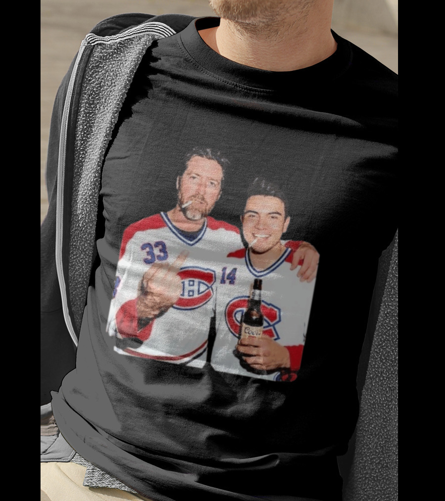 Patrick Roy Nick Suzuki Coors Montreal Canadiens Middle Finger Smoking T-Shirt