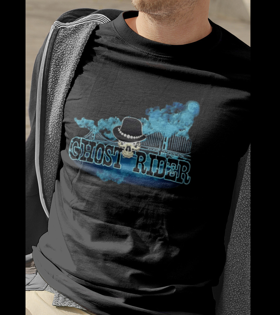 Ghost Rider Skull Bridge Smoke Moon Hat T-Shirt