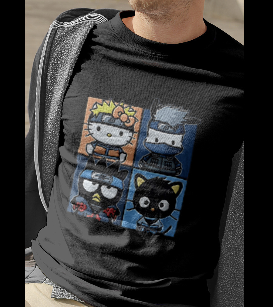 Hello Kitty Naruto Crossover With Sanrio Characters Mashup T-Shirt