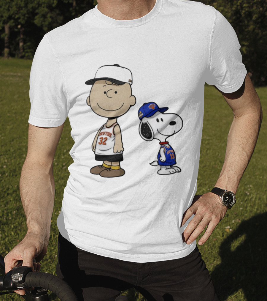 Charlie Brown Snoopy New York Knicks NBA 2026 Basketball Fans T-Shirt