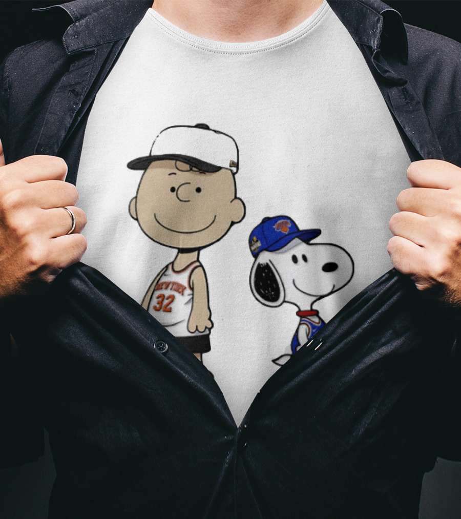 Charlie Brown Snoopy New York Knicks NBA 2026 Basketball Fans T-Shirt
