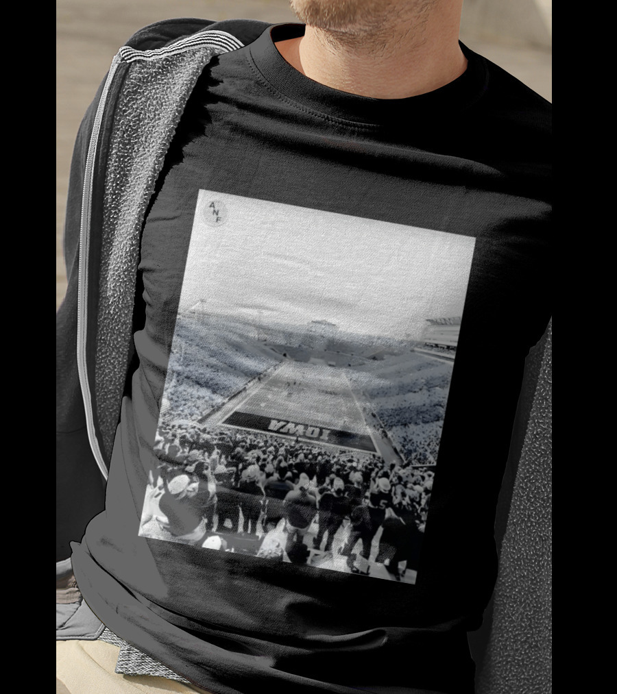 Iowa Football ANF Black And Gold Spirit Game Stadium View T-Shirt