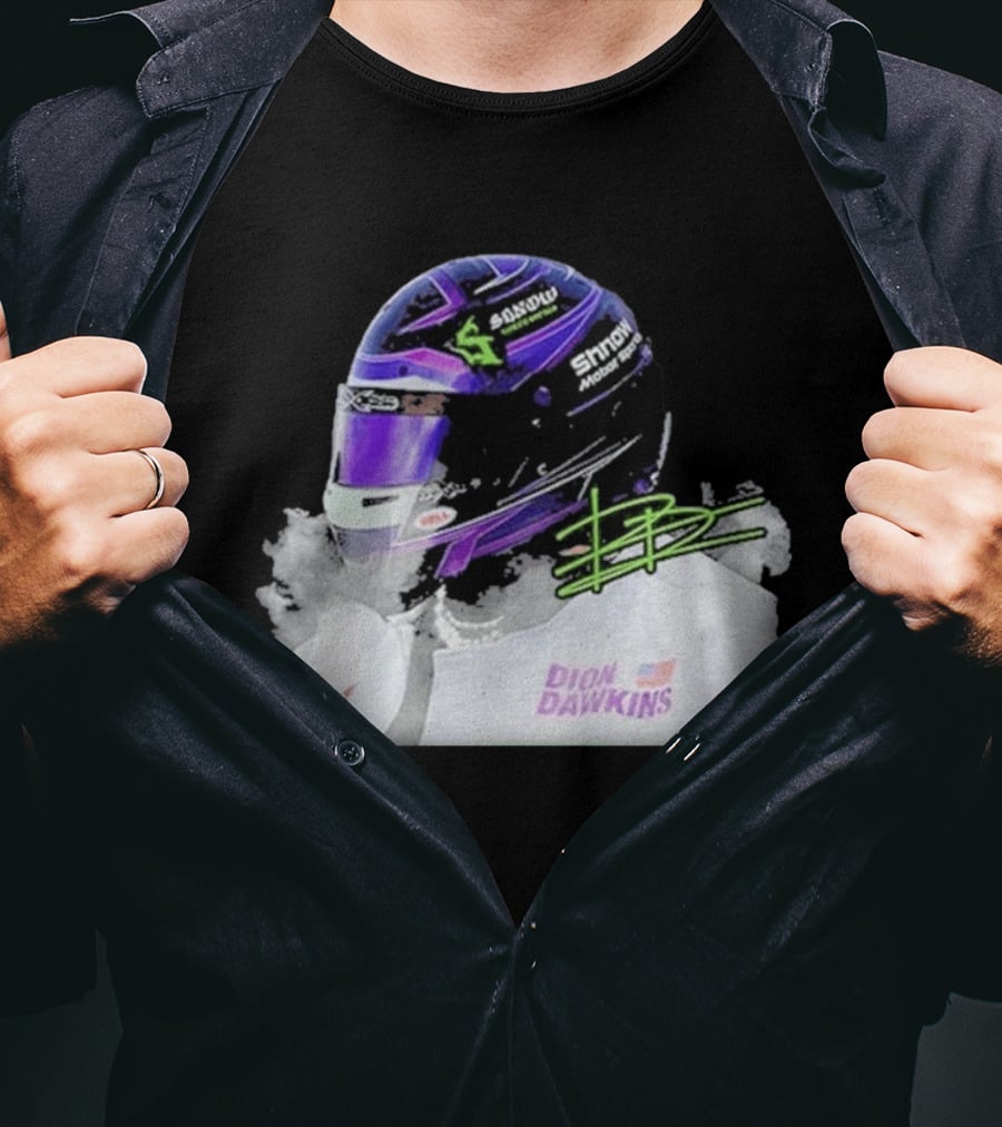 Soul Motorsports Dion Dawkins Racing Helmet Signature T-Shirt