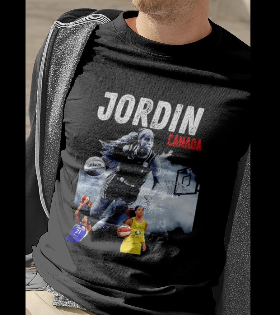 Jordin Canada Los Angeles Basketball Star Wilson Ball Slam Dunk T-Shirt