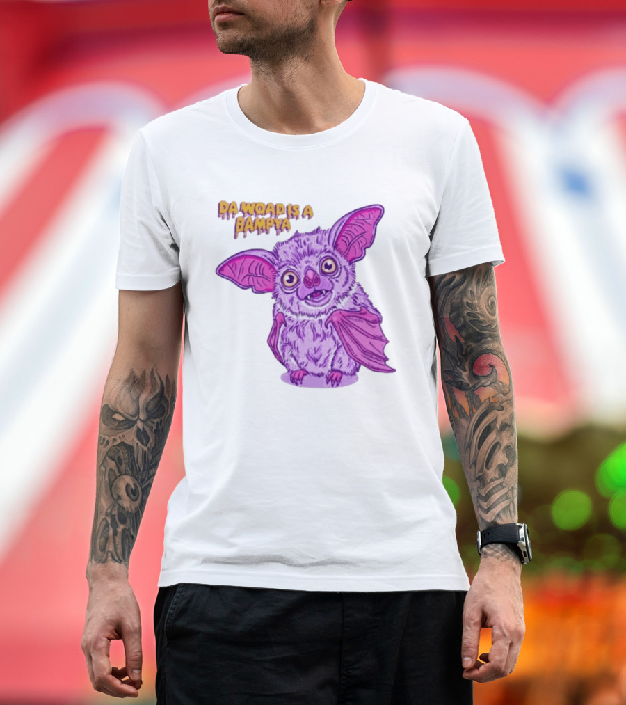 Da Woad Is A Bampya Purple Bat Vampire Cartoon T-Shirt