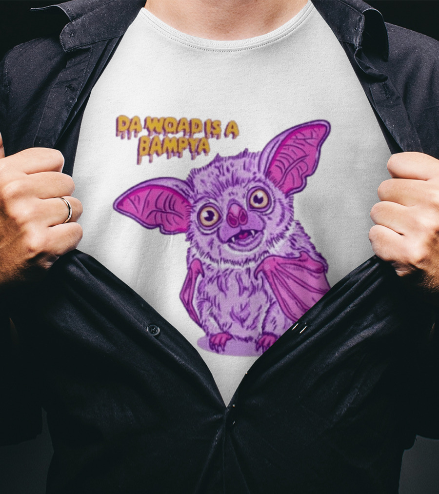 Da Woad Is A Bampya Purple Bat Vampire Cartoon T-Shirt