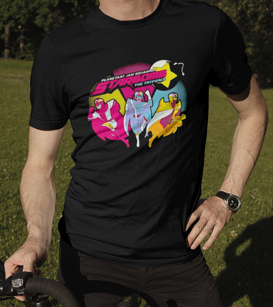 Planetary Jam Squadron Starbomb The Tryforce Retro Heroes T-Shirt