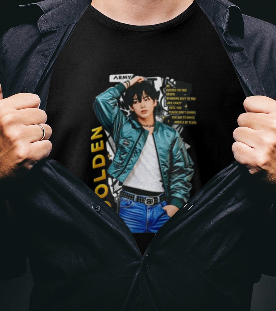 Jungkook Seven Golden Army Bomber Jacket Fashion Trend T-Shirt