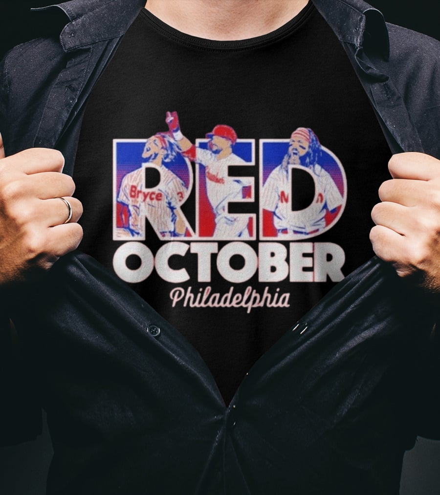 Red October Philadelphia Bryce Harper Kyle Schwarber Brandon Marsh T-Shirt