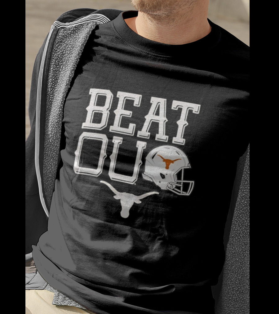 Texas Longhorns Beat OU Red River Rivalry Football Helmet Longhorn T-Shirt