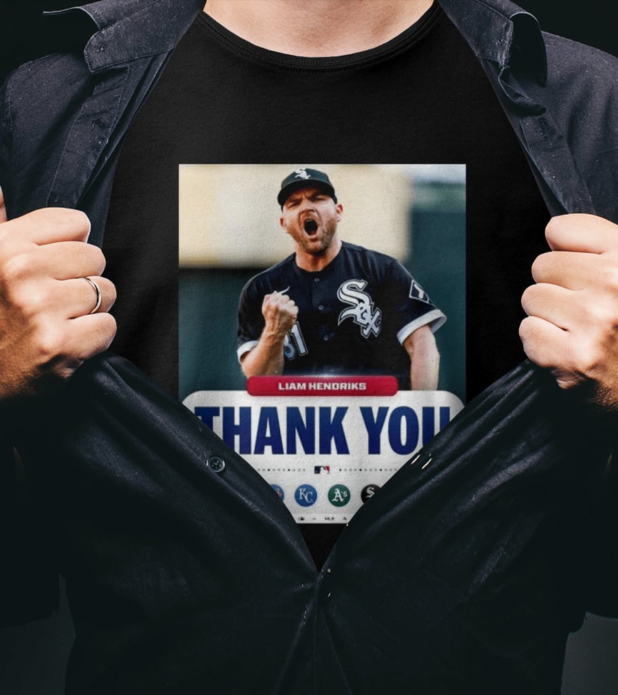 MLB Thank You Liam Hendriks Chicago White Sox Tribute With Team Logos T-Shirt