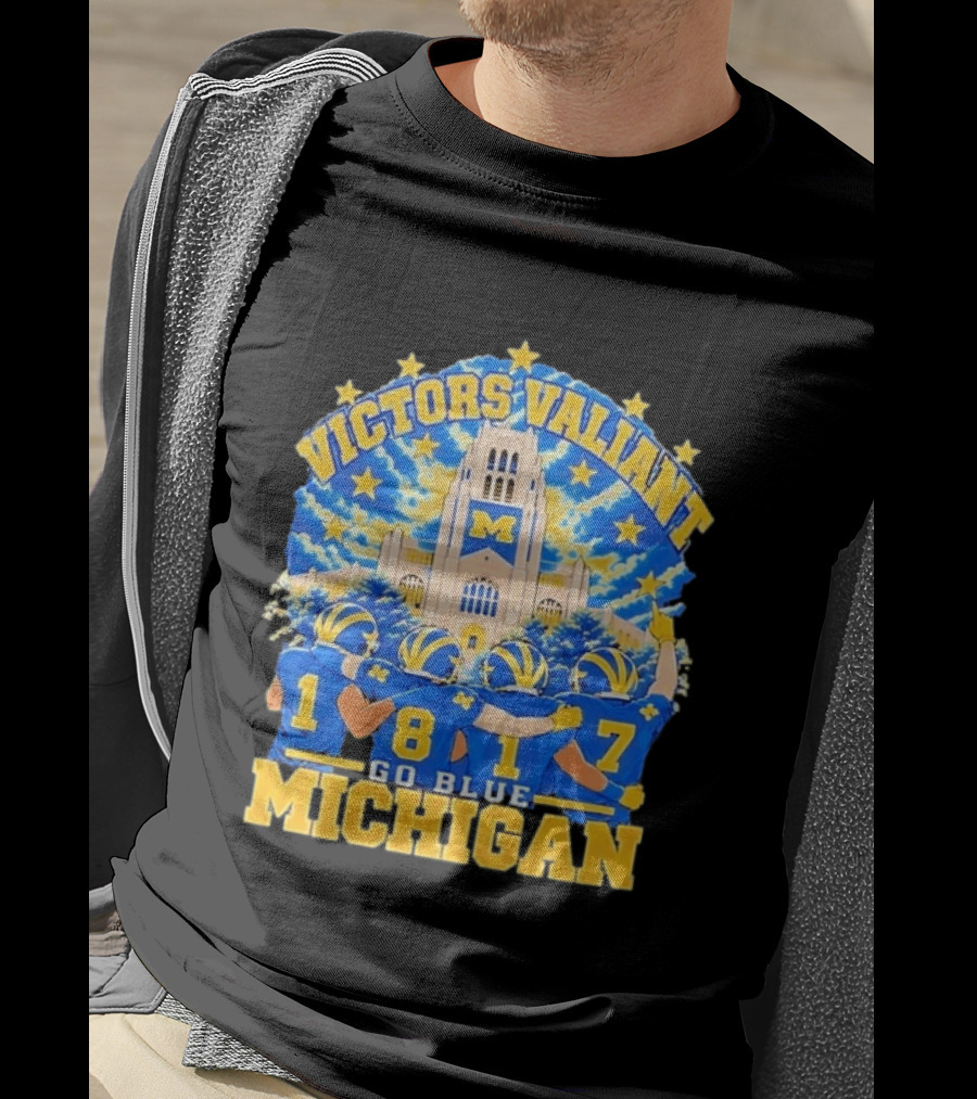 Victors Valiant University Of Michigan Football Go Blue 1817 T-Shirt