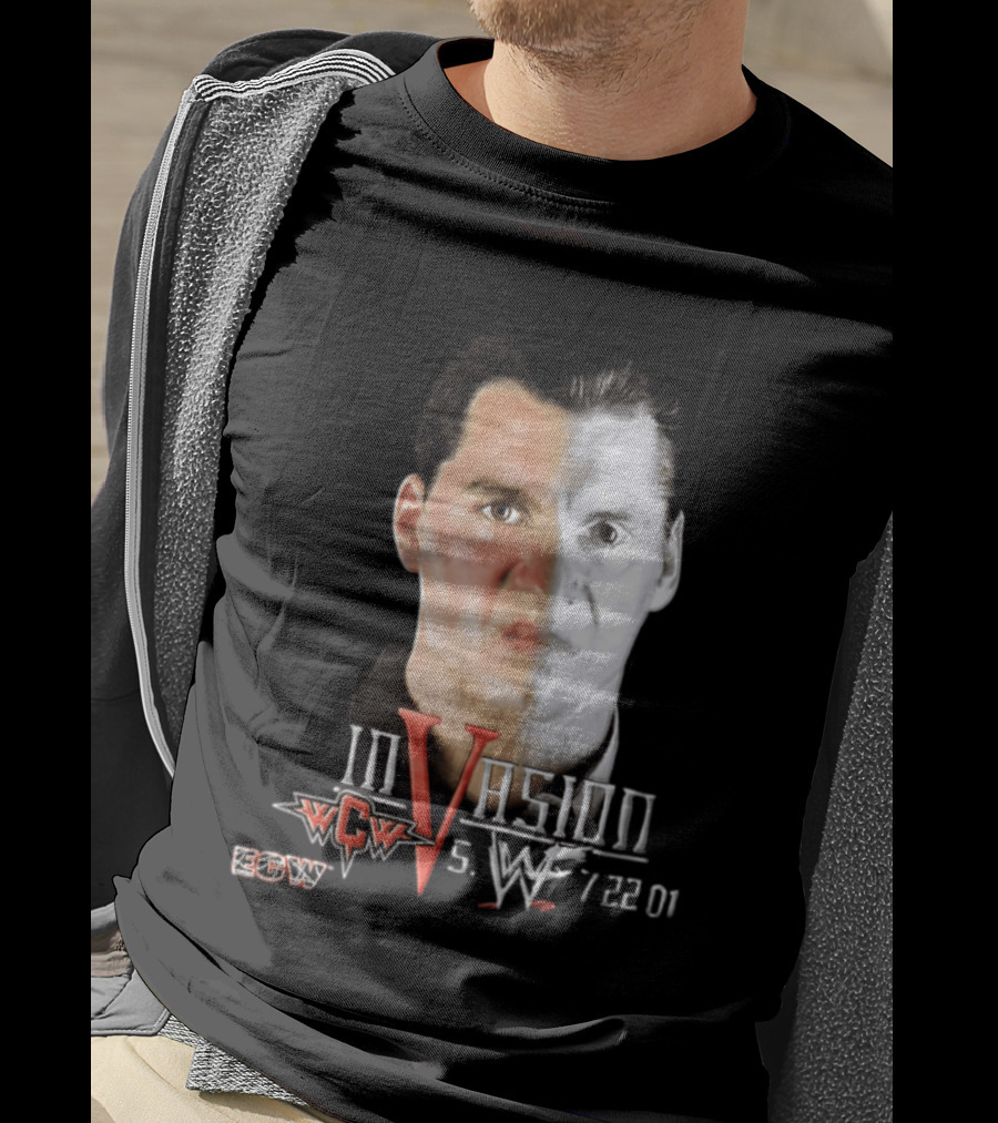 WCW Vs WWF Invasion July 22 2001 Vince McMahon ECW Wrestling Event T-Shirt