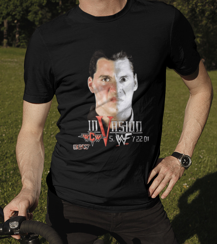 WCW Vs WWF Invasion July 22 2001 Vince McMahon ECW Wrestling Event T-Shirt