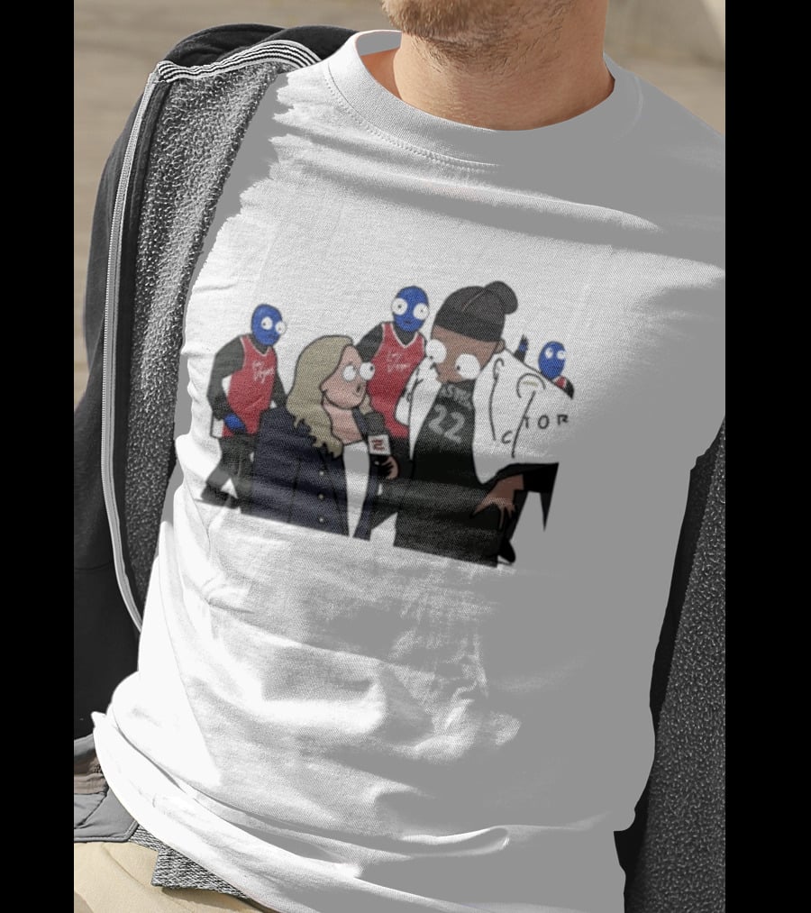 Las Vegas Aces A'ja Wilson Interviewed By Holly Rowe With Blue Men Group T-Shirt