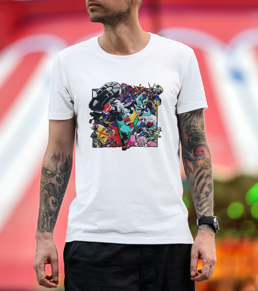 Lucario And Friends Anime Mashup With Megaman Yu Gi Oh Gundam Wigglytuff Pikachu Charizard T-Shirt