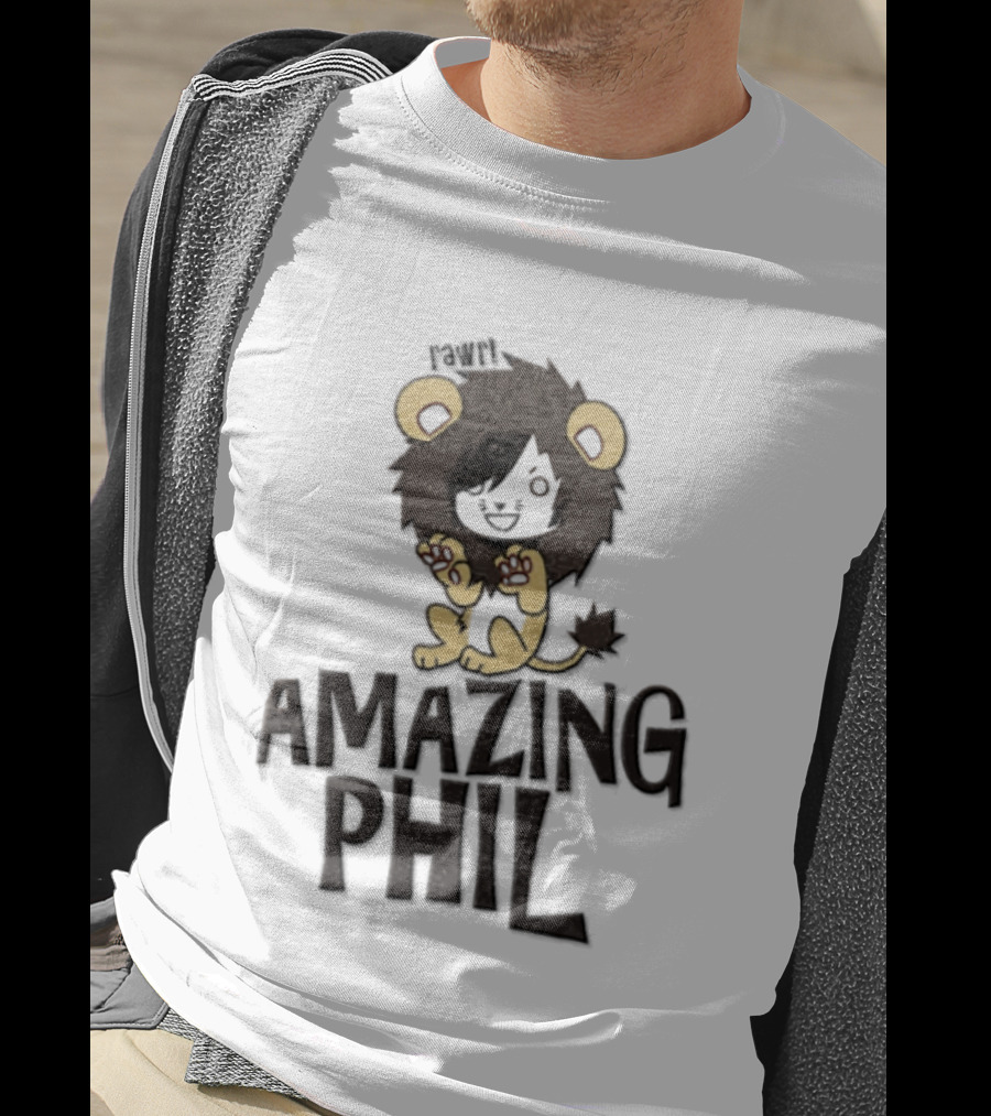 Amazing Phil Phil Rawr Cartoon Boy Wearing Lion T-Shirt