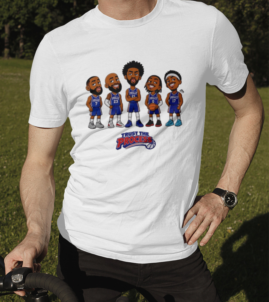 Philadelphia 76ers Trust The Process Caricature Philly Basketball Team T-Shirt