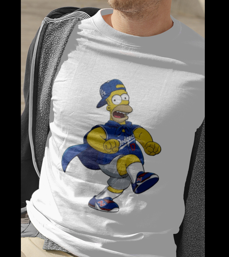 Shohei Ohtani Homer Simpson Los Angeles Dodgers MLB Cartoon T-Shirt