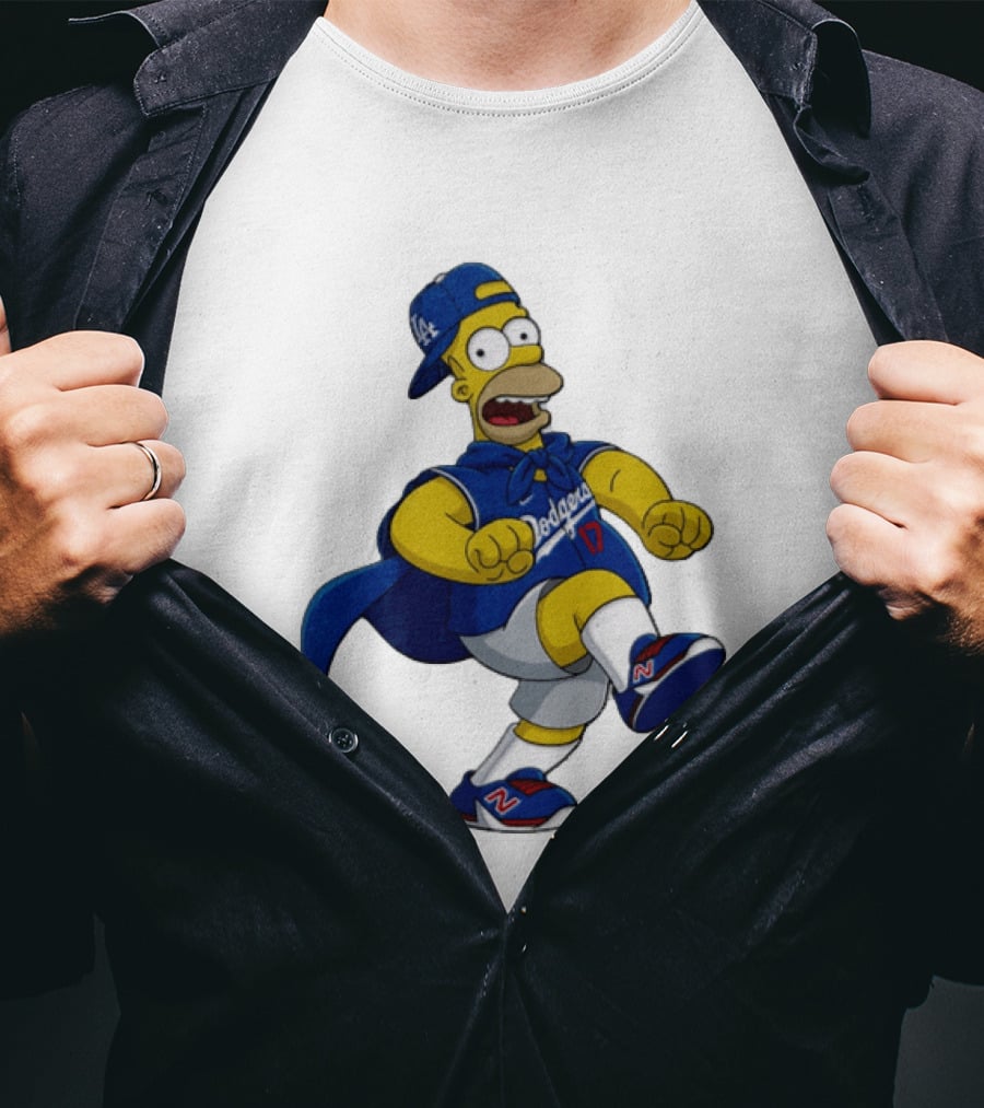 Shohei Ohtani Homer Simpson Los Angeles Dodgers MLB Cartoon T-Shirt