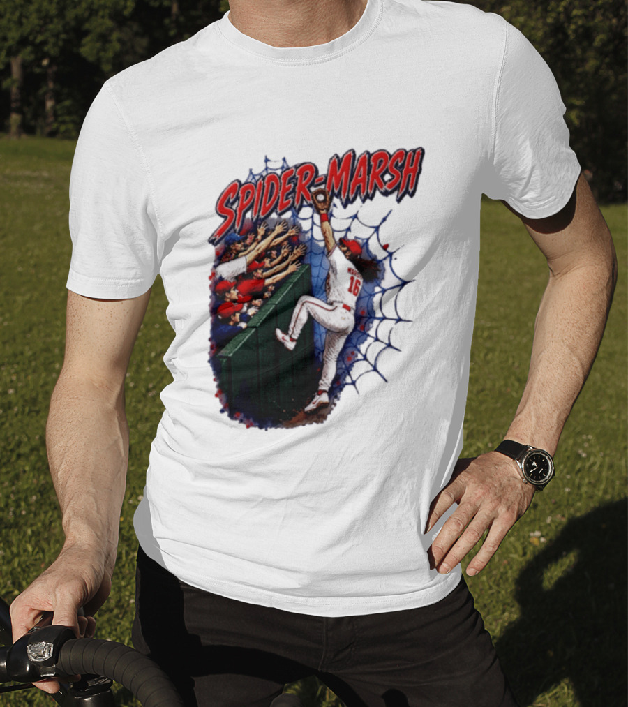 Spider Marsh Brandon Marsh Philadelphia Phillies Baseball Catch Action T-Shirt