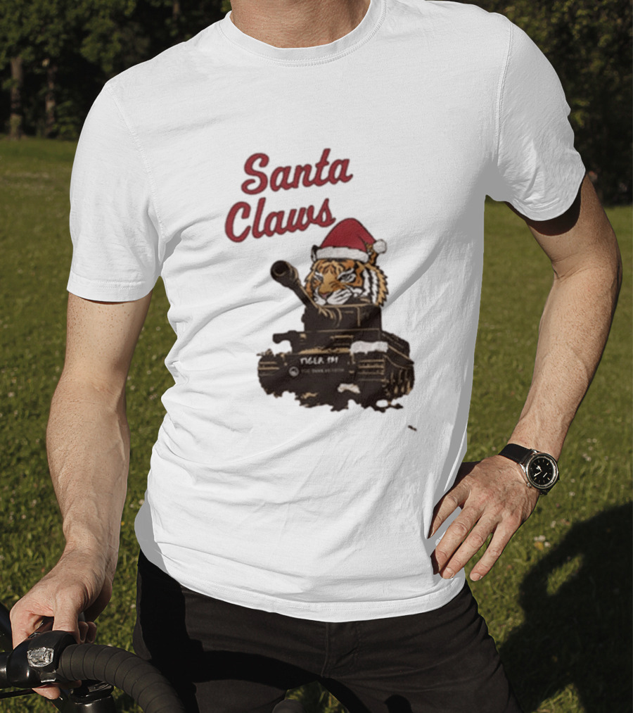 Santa Claws Tiger 131 Tank Museum Christmas T-Shirt