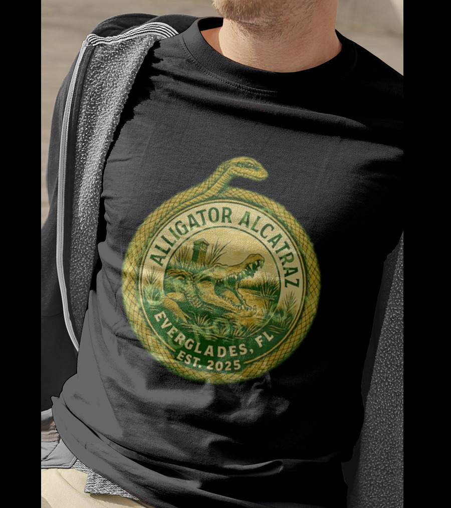 Alligator Alcatraz Everglades Florida Est. 2025 Snake And Reptile T-Shirt