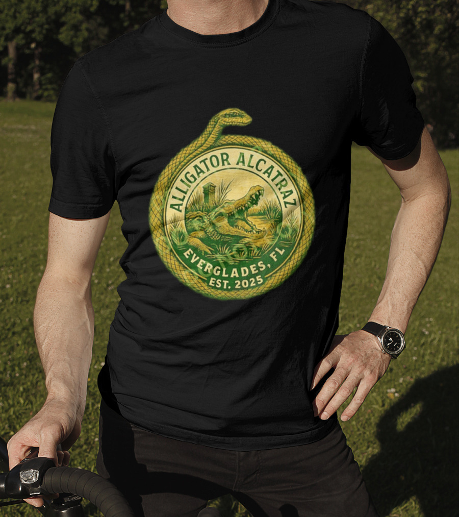 Alligator Alcatraz Everglades Florida Est. 2025 Snake And Reptile T-Shirt