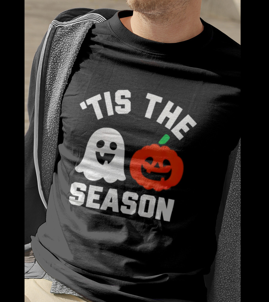 Tis The Season Ghost And Pumpkin Halloween T-Shirt