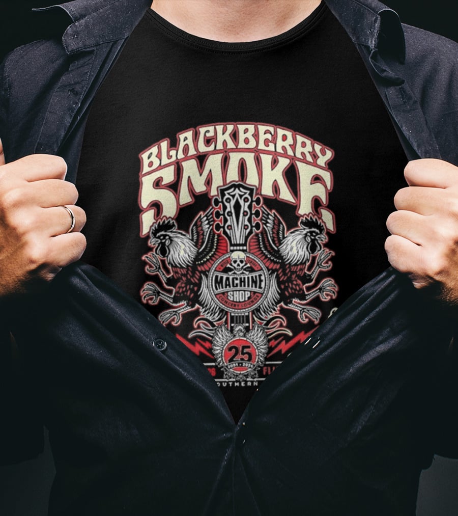 Blackberry Smoke Machine Shop Flint Michigan 25 Years Of Southern Rock And Roll T-Shirt