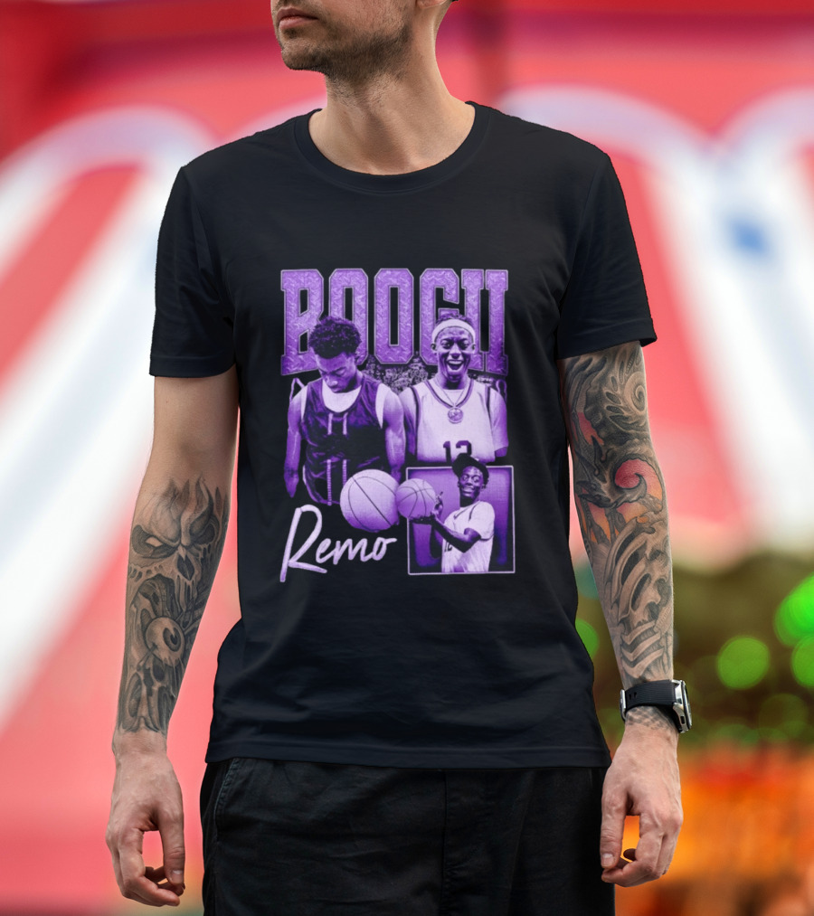 Boogii Remo 12 Basketball Player Retro Style Purple Aesthetic T-Shirt
