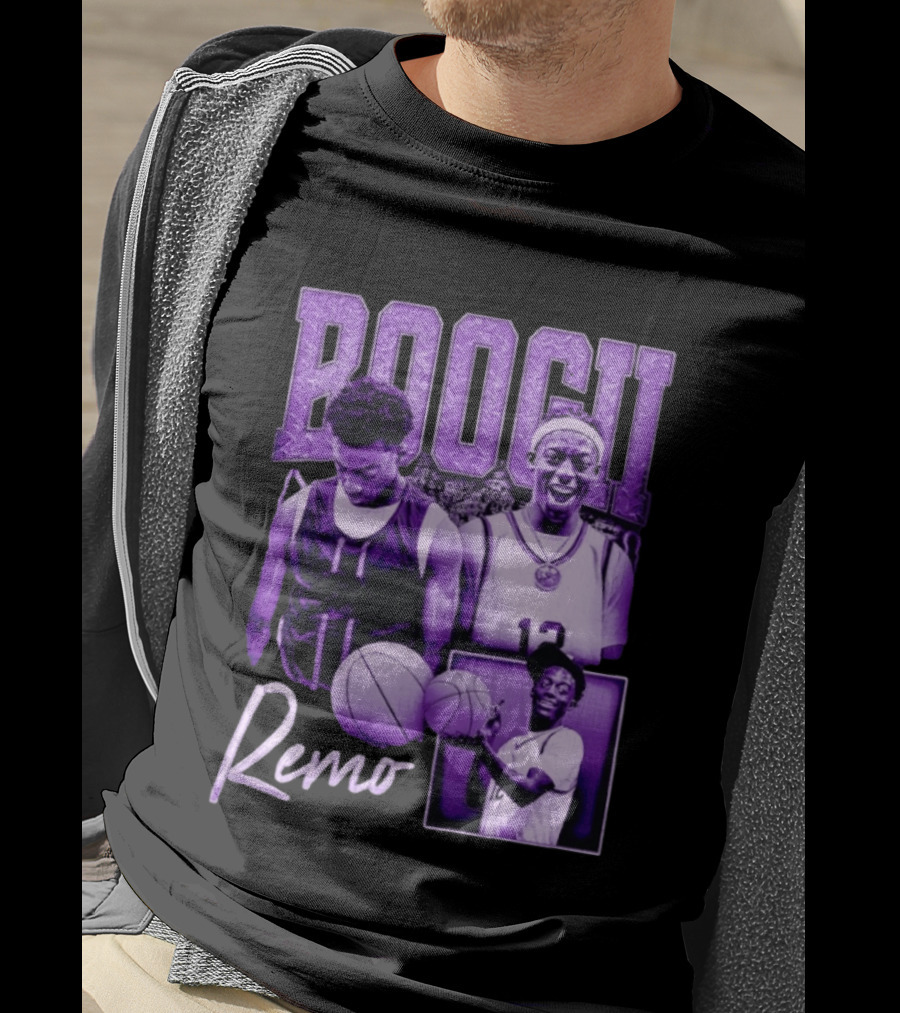 Boogii Remo 12 Basketball Player Retro Style Purple Aesthetic T-Shirt
