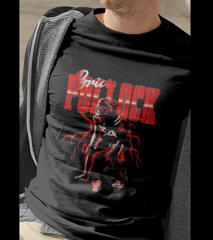Brice Pollock Texas Tech Red Raiders Football Player Art With Team T-Shirt
