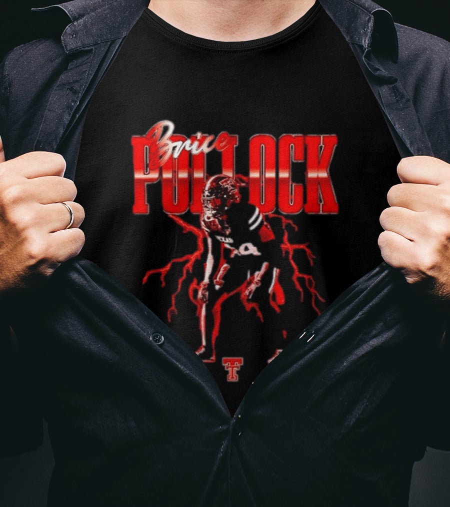 Brice Pollock Texas Tech Red Raiders Football Player Art With Team T-Shirt